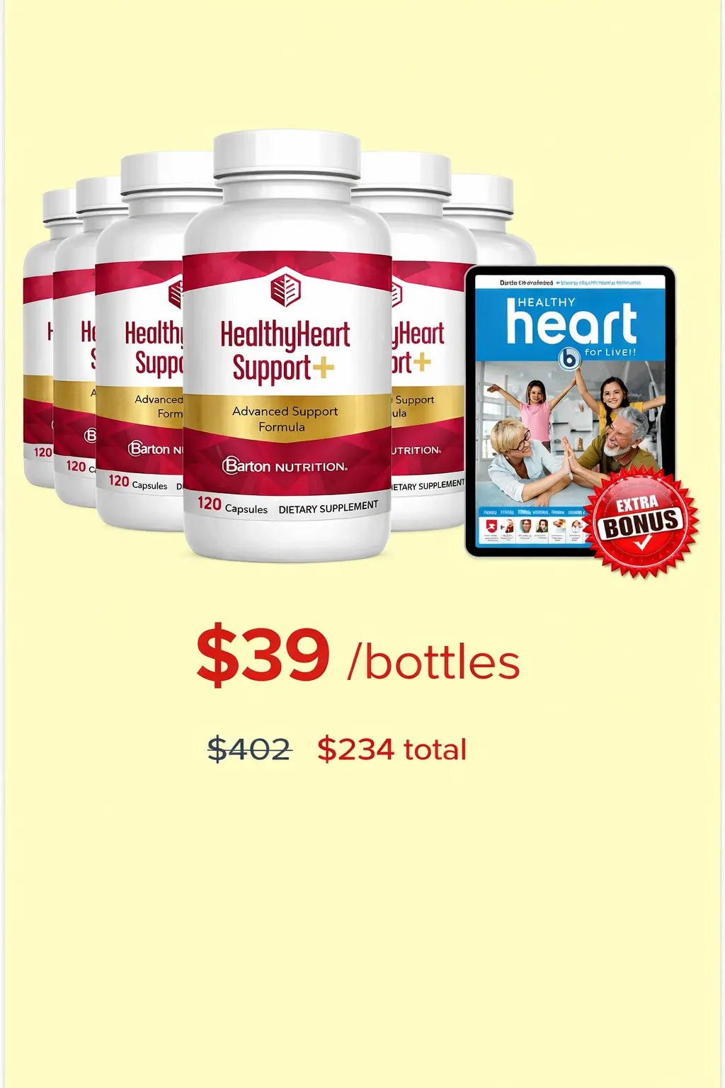 Healthy Heart Support+ 6 Bottle Price